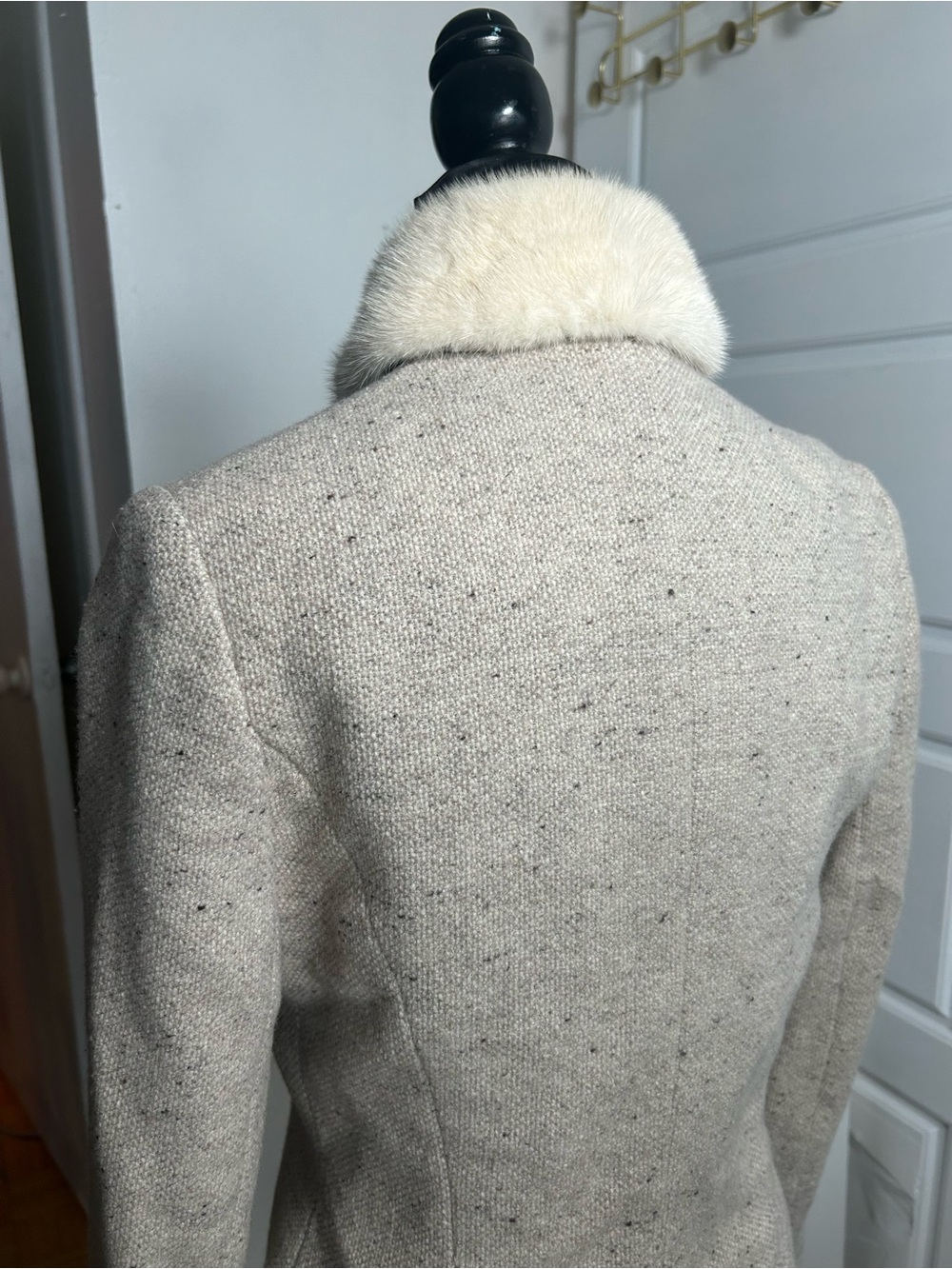JODI Wool Alpaca Cashmere Embellished Fur Collar Jacket Size 4 - Picture 6 of 13